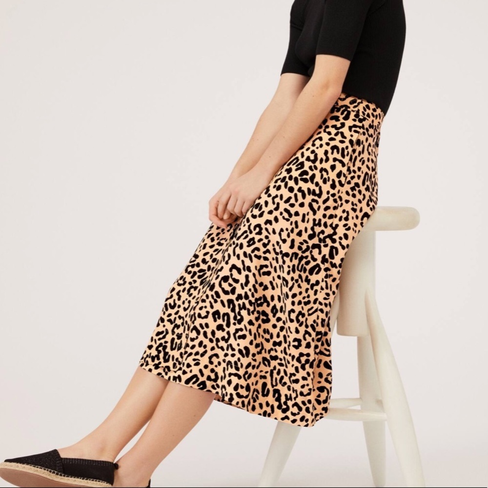 ASOS Oysho Leopard Cheetah Midi Skirt NWT